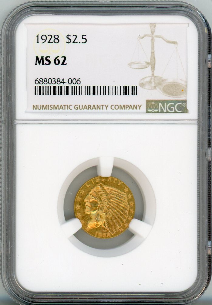 1928 G$2.5 NGC MS62