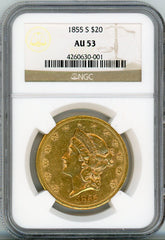 1855-S G$20 NGC AU53