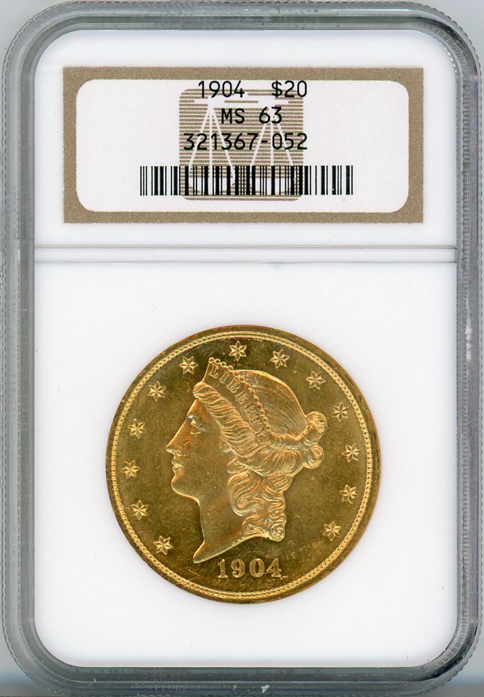1904 G$20 NGC MS63