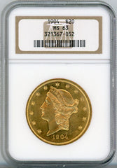 1904 G$20 NGC MS63