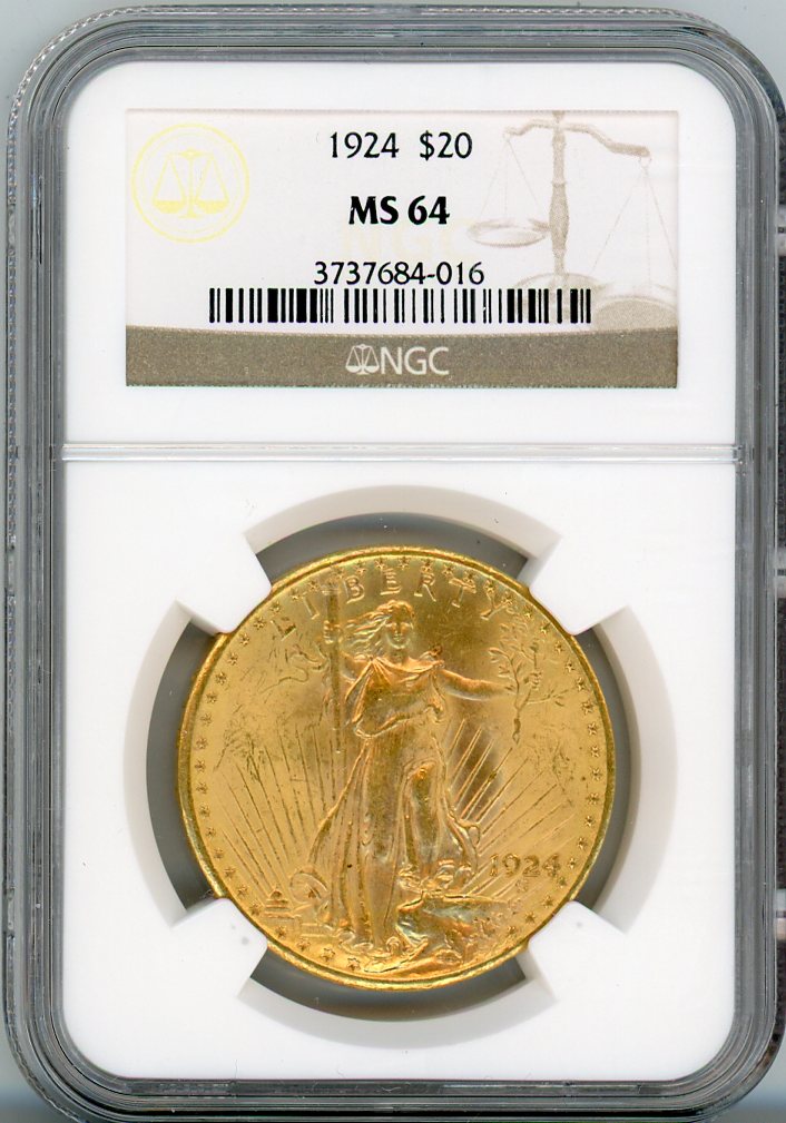 1924 G$20 NGC MS64
