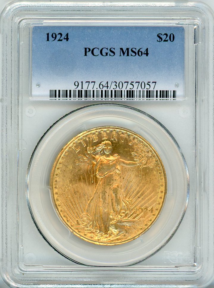 1924 G$20 PCGS MS64