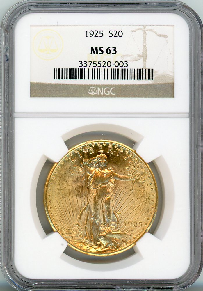 1925 G$20 NGC MS63
