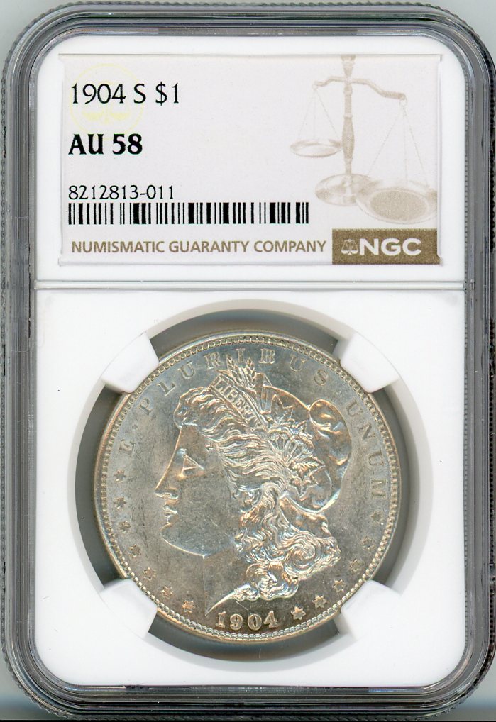 1904-S S$1 NGC AU58