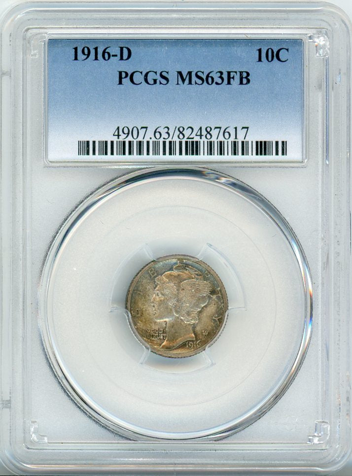 1916-D 10C PCGS MS63FB