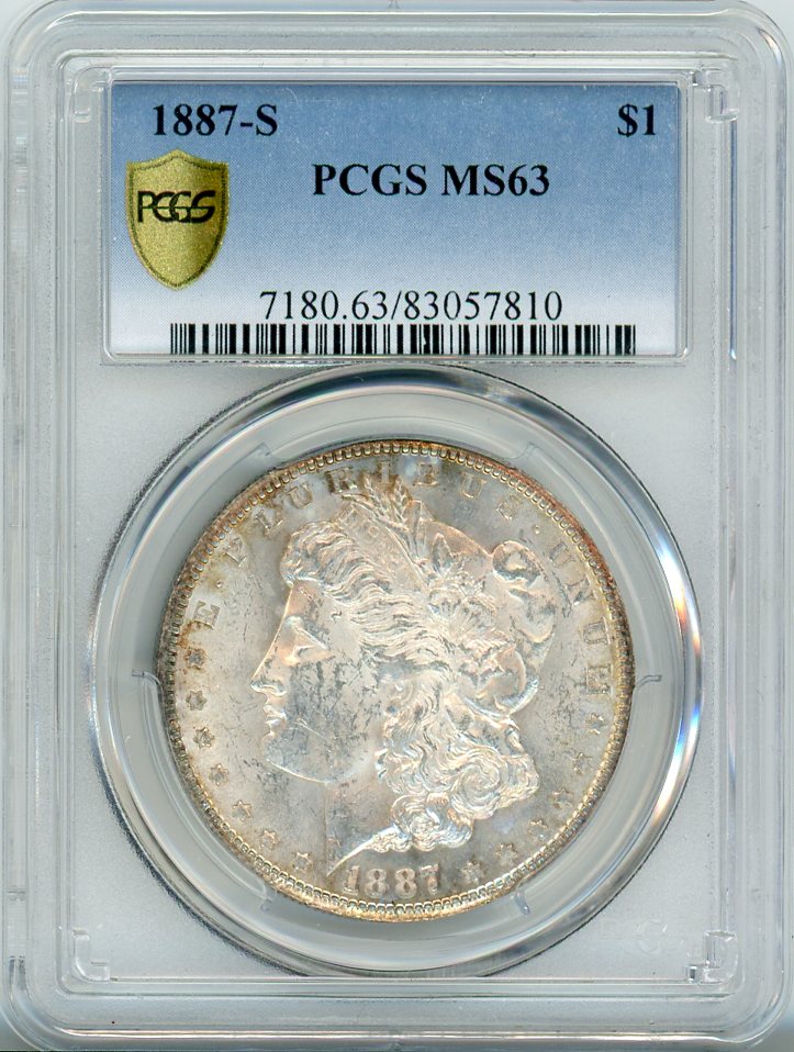 1887-S $1 PCGS MS63