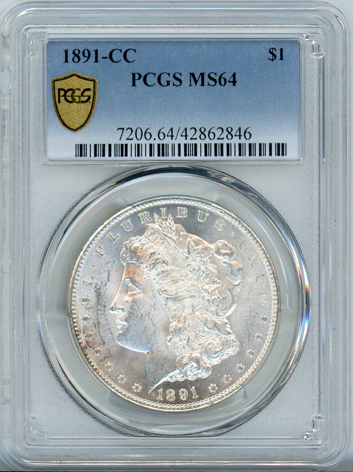 1891-CC $1 PCGS MS64