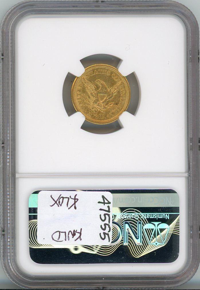1854-O G$2.5 NGC AU58