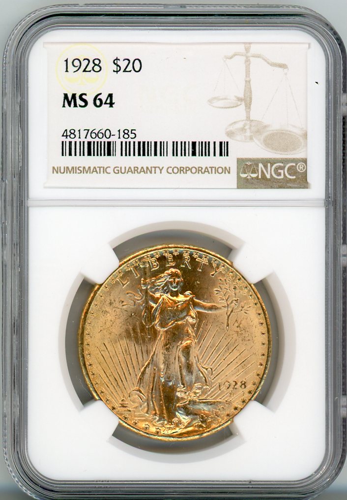 1928 G$20 NGC MS64