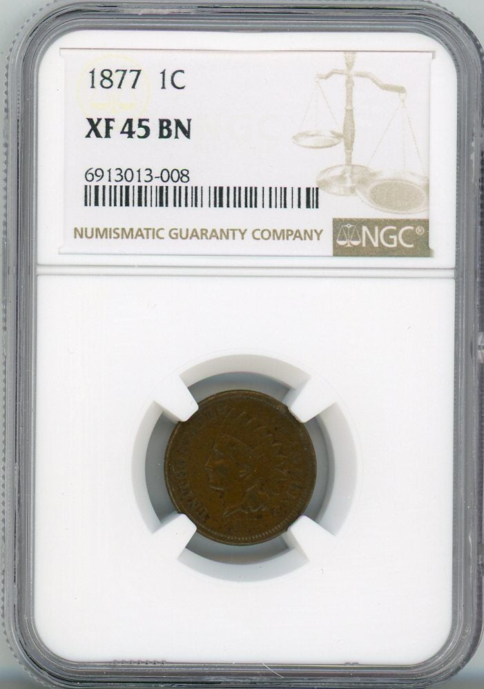 1877 1C NGC XF45BN