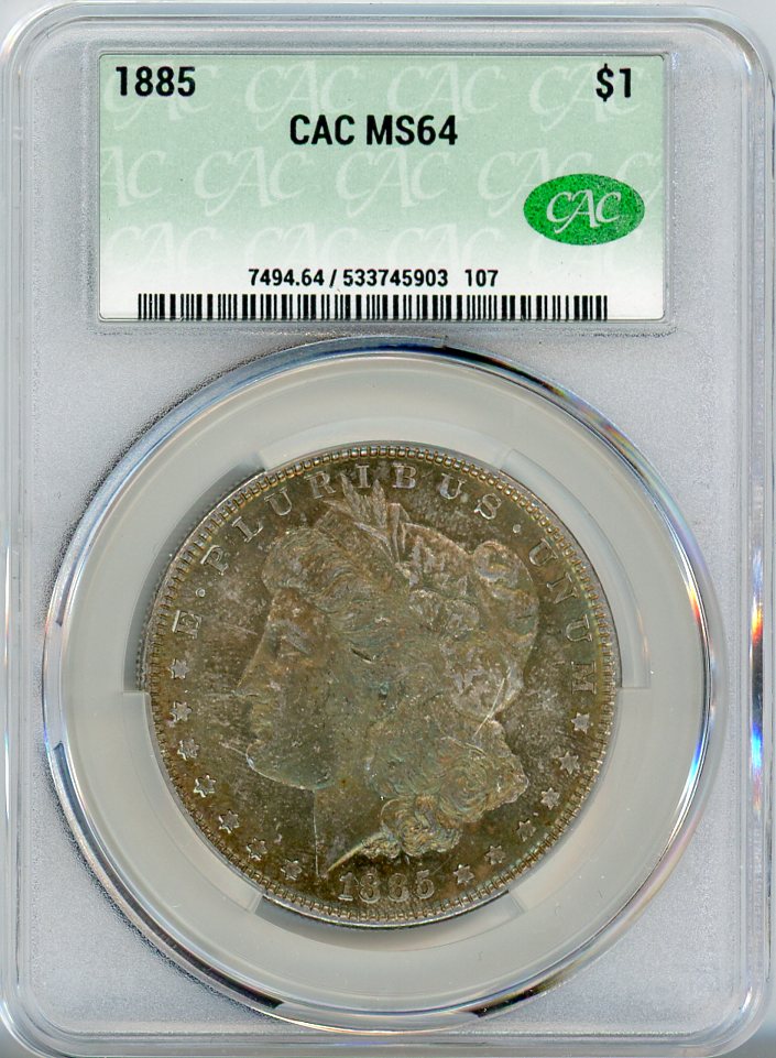 1885 S$1 CAC MS64