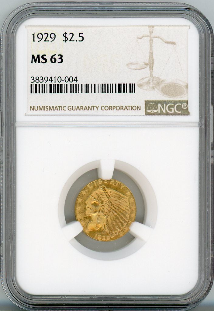 1929 G$2.5 NGC MS63