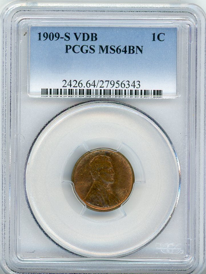 1909-S VDB 1C PCGS MS64BN