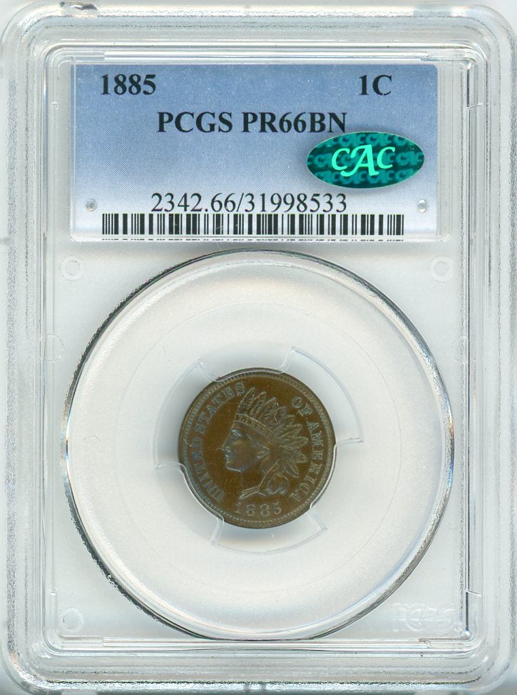 1885 1C PCGS PR66BN CAC
