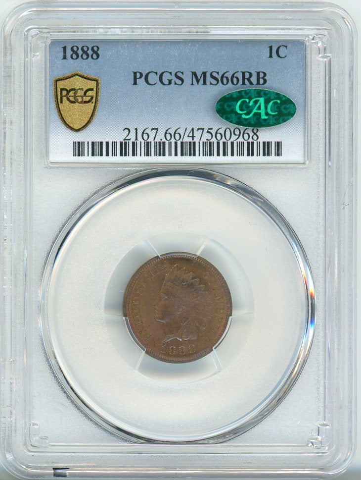 1888 1C PCGS MS66RB CAC