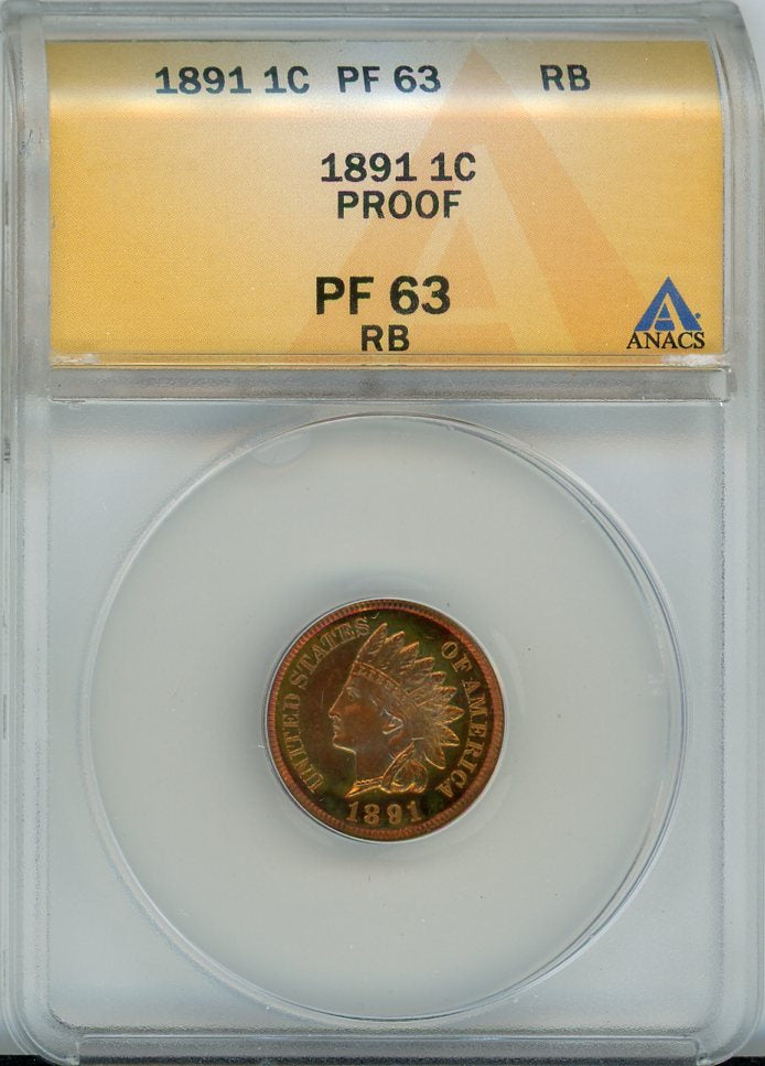 1891 1C ANACS PF63RB