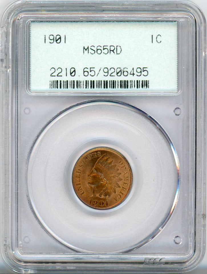 1901 1C PCGS MS65RD, OGH