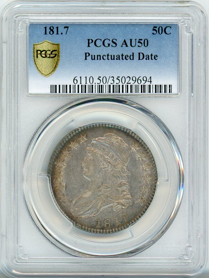 181.7 50C PCGS AU50 PUNCTUATED DATE