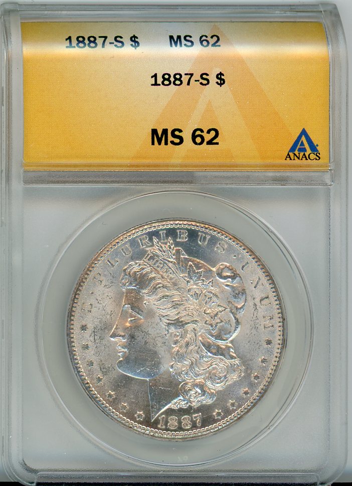 1887-S S$1 ANACS MS62